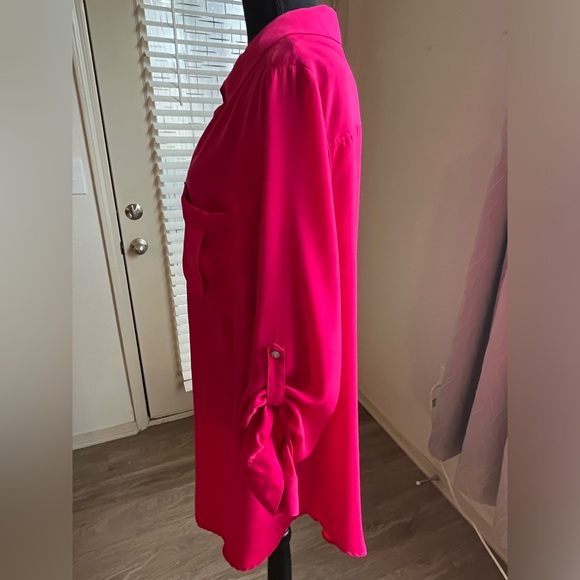 Hot pink button down - Picture 3 of 7